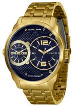 Relógio Lince Masculino Dual Time Dourado MRGH162L