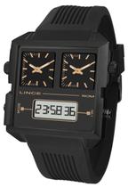 Relogio Lince Masculino Map4588s P1px Preto Rose Quadrado