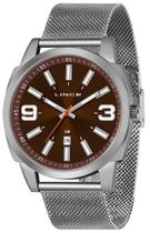 Relógio LINCE masculino marrom prata analógico MRM4683L M2SX Relógio LINCE masculino marrom prata analógico MRM4683L M2SX
