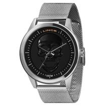 Relogio Lince Masculino Prata Caveira