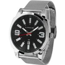 Relogio Lince Masculino Pulseira Malha Aço Prata Mrm4683l