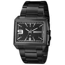 Relogio Lince Masculino quadrado preto grande calendario aço moderno a prova dagua MQN4752L46 P2PX Relogio Lince Masculino quadrado preto grande calendario aço moderno a prova dagua MQN4752L46 P2PX
