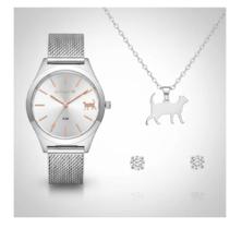 Relógio Lince Prata Feminino Gatinho com Semijóia Lrmh277l34 1977882 Relógio Lince Prata Feminino Gatinho com Semijóia Lrmh277l34 1977882
