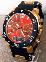 Relógio Luxo Dourado Militar Potenzia Resistente Barato Top