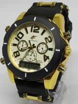 Relógio Luxo Dourado Militar Potenzia Resistente Barato Top