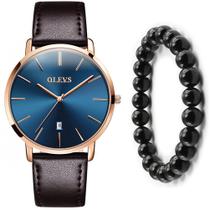 Relógio Luxo Social Slim Masculino Quartzo + Pulseira Bolinha Relógio Luxo Social Slim Masculino Quartzo + Pulseira Bolinha