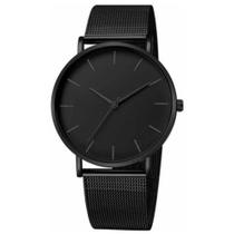Relógio Luxo Ultrafino Ultrafino Inox Black Preto