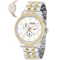 Relógio Magnum MA35271B 44mm Cronógrafo Pulseira Mista QTZ Relógio Magnum MA35271B 44mm Cronógrafo Pulseira Mista QTZ