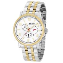 Relógio Magnum Masculino Bicolor Prata Dourado Esporte Fino Casual