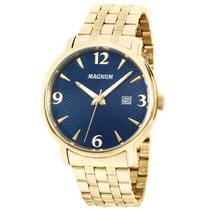 Relógio MAGNUM masculino dourado azul MA34594A
