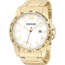Relógio Magnum Masculino Dourado MA33086H Analógico 10 Atm Cristal Mineral Tamanho Médio