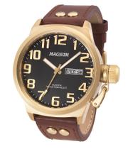 Relógio Magnum Masculino Ma32952p Dourado Couro Marrom