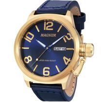 Relógio Magnum Masculino Ma33399a Dourado ul Couro