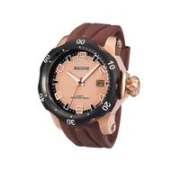 Relógio Magnum Masculino - Rosê com Pulseira de Silicone Marrom