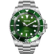 Relógio Magnum Prateado Verde Quartz MA33068G