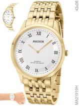 Relógio Magnum Social Masculino MA21919H Slim Dourado