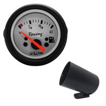 Relógio manômetro 52mm indicador de combustível branco willtec - w23.177p + copo