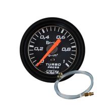Relógio Manômetro Pressão Turbo 0-1Kg + Kit Instalação P