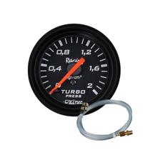 Relógio Manômetro Pressão Turbo 0-2Kg + Kit Instalação P