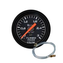 Relógio Manômetro Pressão Turbo 0-3Kg + Kit Instalação P
