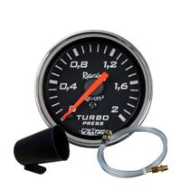 Relógio Manômetro Pressão Turbo 2Kg + Copo + Kit Instalação C
