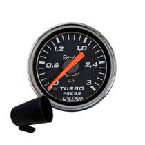 Relógio Manômetro Pressão Turbo Cromado 0-3Kg + Copo