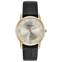 Relógio Masc. Slim Couro Croco Dourado- 23724GPSVDC2