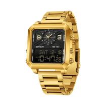 Relógio Masculino À Prova D'Água Com Duplo Display Quartz SANDA Relógio Digital Esportivo Em Aço