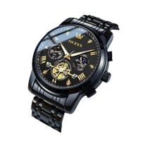 Relógio Masculino À Prova D'Água Em Aço Inoxidável Clássico Multifuncional Com Fase Lunar Tendência