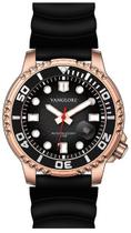 Relógio Masculino À prova D água Rose Gold Pulseira Preta Vanglore 2515a 44 mm