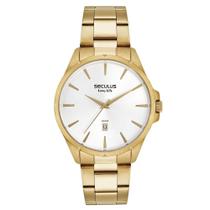 Relógio Masculino Aço Clássico Dourado - Seculus