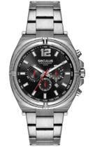 Relógio Masculino Aço Cronógrafo Aramado Prata