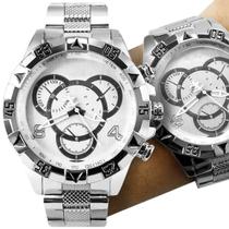 Relogio Masculino Aço Inox Prata Prova Dagua Social Presente