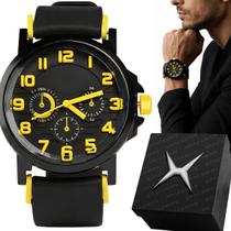 Relogio Masculino Aco Inox Preto presente social grande casual analogico ajustavel original