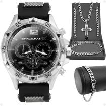 Relógio masculino aço inox + pulseira inoxidável Ajustavel - Orizom