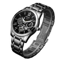 Relógio Masculino Aço Inoxidável Luxo Preto Moda Moderno