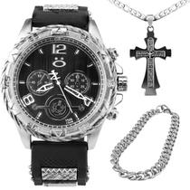 Relogio Masculino Aço Prata analogico casual presente qualidade premium pulseira ajustavel social