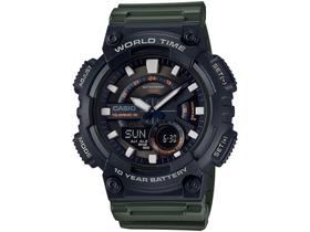 Relógio Masculino Anadigi Casio Standard - AEQ-110W-3AVDF Verde