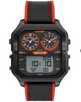 Relógio Masculino Anadigi Quadrado Silicone Preto Relógio Masculino Anadigi Quadrado Silicone Preto