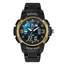 Relógio Masculino AnaDigi Smael 1912 Resistente à água 5 ATM Caixa em Resina Preto Pulseira de Plástico Visor Acrílico Redondo Fivela Bateria Casual Relógio Masculino AnaDigi Smael 1912 Resistente à água 5 ATM Caixa em Resina Preto Pulseira de Plástico Visor Acrílico Redondo Fivela Bateria Casual