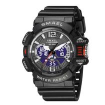 Relógio Masculino AnaDigi Smael 8065 Resistente à água 5 ATM Caixa em Resina Preto Pulseira de Borracha Visor Acrílico Redondo Fivela Bateria Casual Relógio Masculino AnaDigi Smael 8065 Resistente à água 5 ATM Caixa em Resina Preto Pulseira de Borracha Visor Acrílico Redondo Fivela Bateria Casual