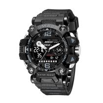Relógio Masculino AnaDigi Smael 8072 Resistente à água 5 ATM Caixa em Resina Preto Pulseira de Borracha Visor Acrílico Redondo Fivela Casual Original Relógio Masculino AnaDigi Smael 8072 Resistente à água 5 ATM Caixa em Resina Preto Pulseira de Borracha Visor Acrílico Redondo Fivela Casual Original