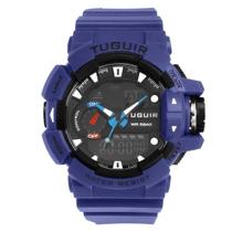Relógio Masculino AnaDigi Tuguir TG250 Resistente à água 5 ATM Preto Caixa em Resina Azul Pulseira de Plástico Visor Acrílico Redondo Fivela Casual Relógio Masculino AnaDigi Tuguir TG250 Resistente à água 5 ATM Preto Caixa em Resina Azul Pulseira de Plástico Visor Acrílico Redondo Fivela Casual