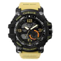 Relógio Masculino AnaDigi Tuguir TG253 Resistente à água 5 ATM Preto Caixa em Resina Pulseira de Plástico Bege Visor Acrílico Redondo Fivela Bateria Relógio Masculino AnaDigi Tuguir TG253 Resistente à água 5 ATM Preto Caixa em Resina Pulseira de Plástico Bege Visor Acrílico Redondo Fivela Bateria