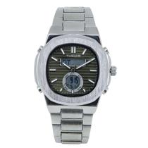 Relógio Masculino AnaDigi Tuguir TG3033 Resistente à água 3 ATM Bege e Branco Caixa em Metal Prata Pulseira de Aço Visor Cristal Mineral Redondo Relógio Masculino AnaDigi Tuguir TG3033 Resistente à água 3 ATM Bege e Branco Caixa em Metal Prata Pulseira de Aço Visor Cristal Mineral Redondo