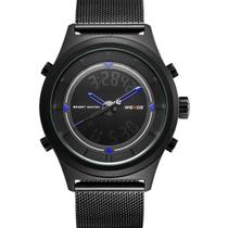 Relógio Masculino Anadigi Weide Grande Original WH7305B Preto E Azul