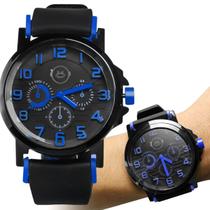 Relógio Masculino Analógico Aço Inox Preto Pulseira Ajustável - Orizom Spaceman