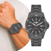 Relógio Masculino Analógico de Pulso Movimento Quartzo Pulseira e Caixa de Aço Inoxidável à Prova D Água Grafite Elegante Luxo Casual Social Mormaii Relógio Masculino Analógico de Pulso Movimento Quartzo Pulseira e Caixa de Aço Inoxidável à Prova D Água Grafite Elegante Luxo Casual Social Mormaii