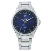 Relógio Masculino Analógico Tuguir Infinity TGI37219 Resistente à água 5 ATM Azul Caixa em Aço Prata Pulseira de Aço Visor Cristal Mineral Redondo