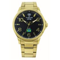 Relógio Masculino Analógico Tuguir Infinity TGI37230 Resistente à água 5 ATM Preto Caixa em Aço Dourado Pulseira de Aço Visor Cristal Mineral Redondo Relógio Masculino Analógico Tuguir Infinity TGI37230 Resistente à água 5 ATM Preto Caixa em Aço Dourado Pulseira de Aço Visor Cristal Mineral Redondo